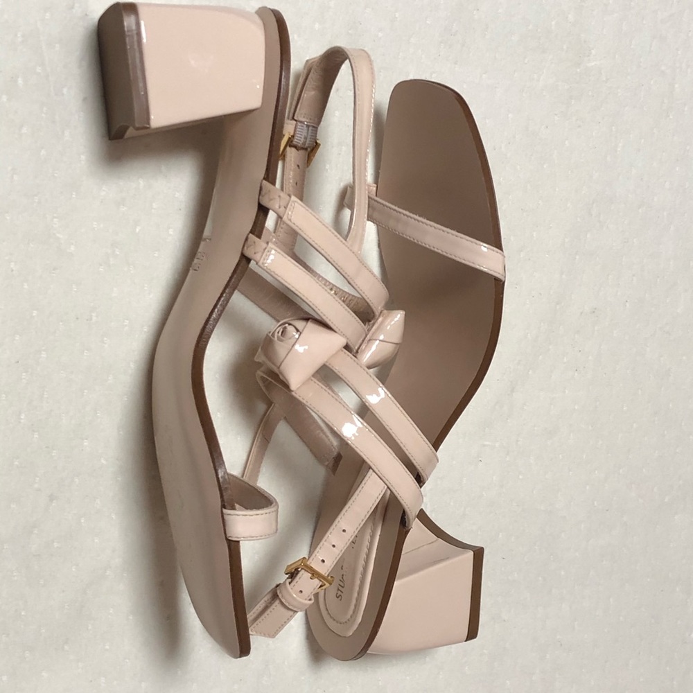 New Stuart Weitzman Beigerosetta Block Heel Sandal - image 5